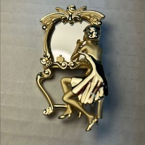 Vintage Woman at Vanity Brooch